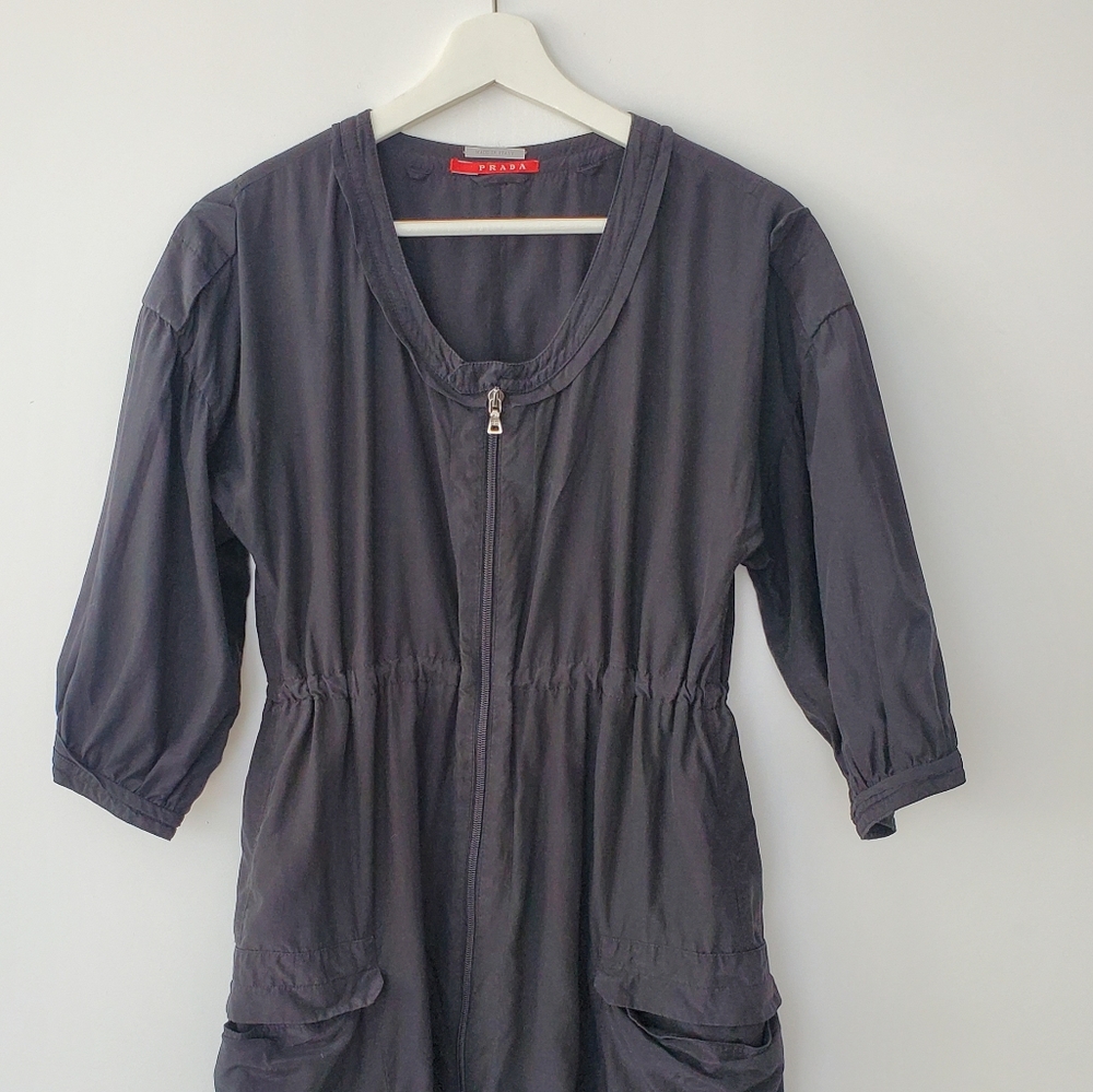 Prada Lightweight Anorak Zip Collarless Jacket